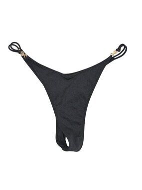 Sommer Swim Lia Brazilian Bikini Bottoms in Nero